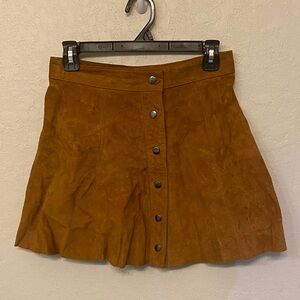 Forever 21 Tan Button-Up Mini Skirt